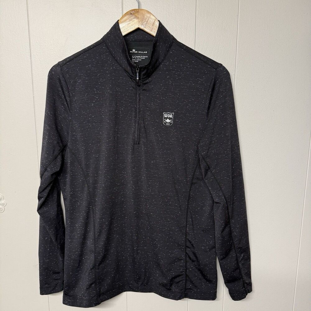 Peter Millar 1/4 Zip Long Sleeve Golf Pullover UPF 50+  WGA Logo Women L EUC